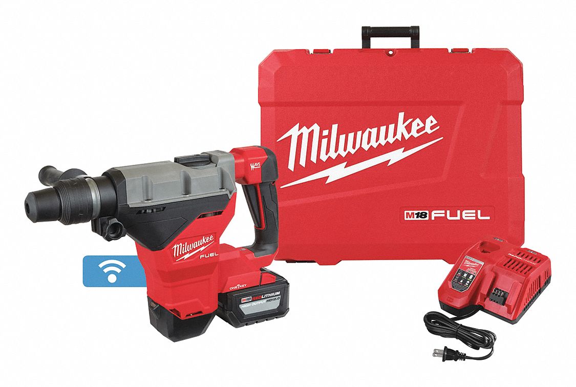 MILWAUKEE, L-Shape, 18 V, Cordless Rotary Hammer Kit - 494F39|2718-21HD ...