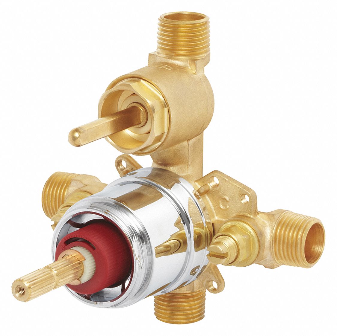 Diverter Valve Sweat: 1/4 in to 1/2 in, Brass, Poppet/Seat/Spring, 33° to 180°F
