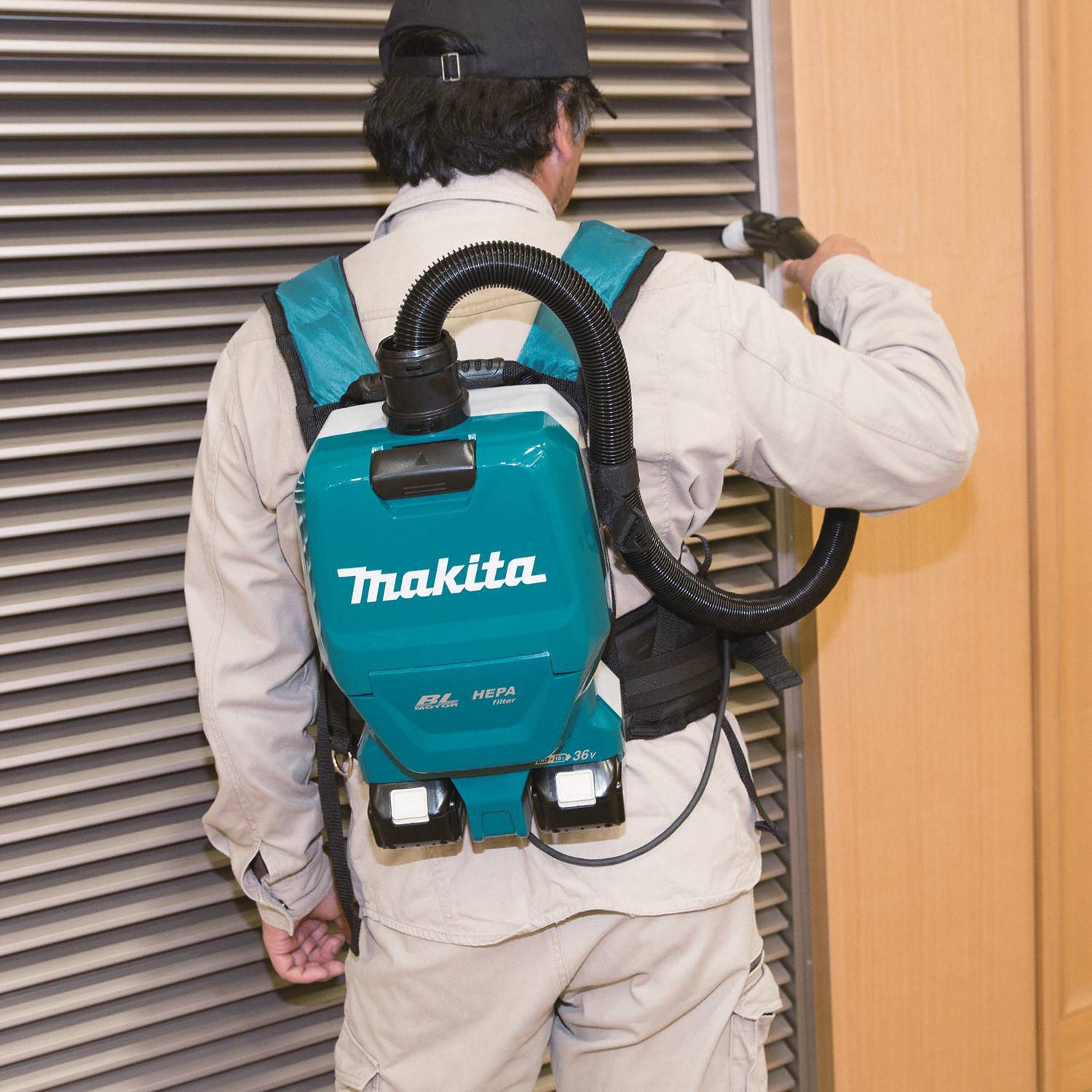 MAKITA Cordless Backpack Vacuum, 70 cfm, HEPA Vacuum Filtration Type, 1 ...