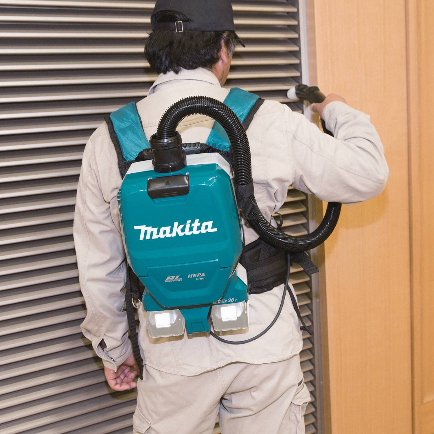 MAKITA Cordless Backpack Vacuum, 70 cfm, HEPA Vacuum Filtration Type, 1 ...