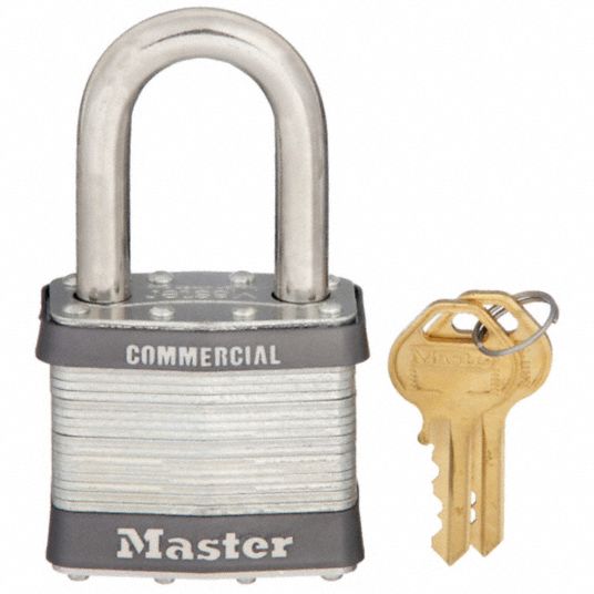 Master Lock Commercial Keyed Padlock, 2-in Wide x 1-in Shackle