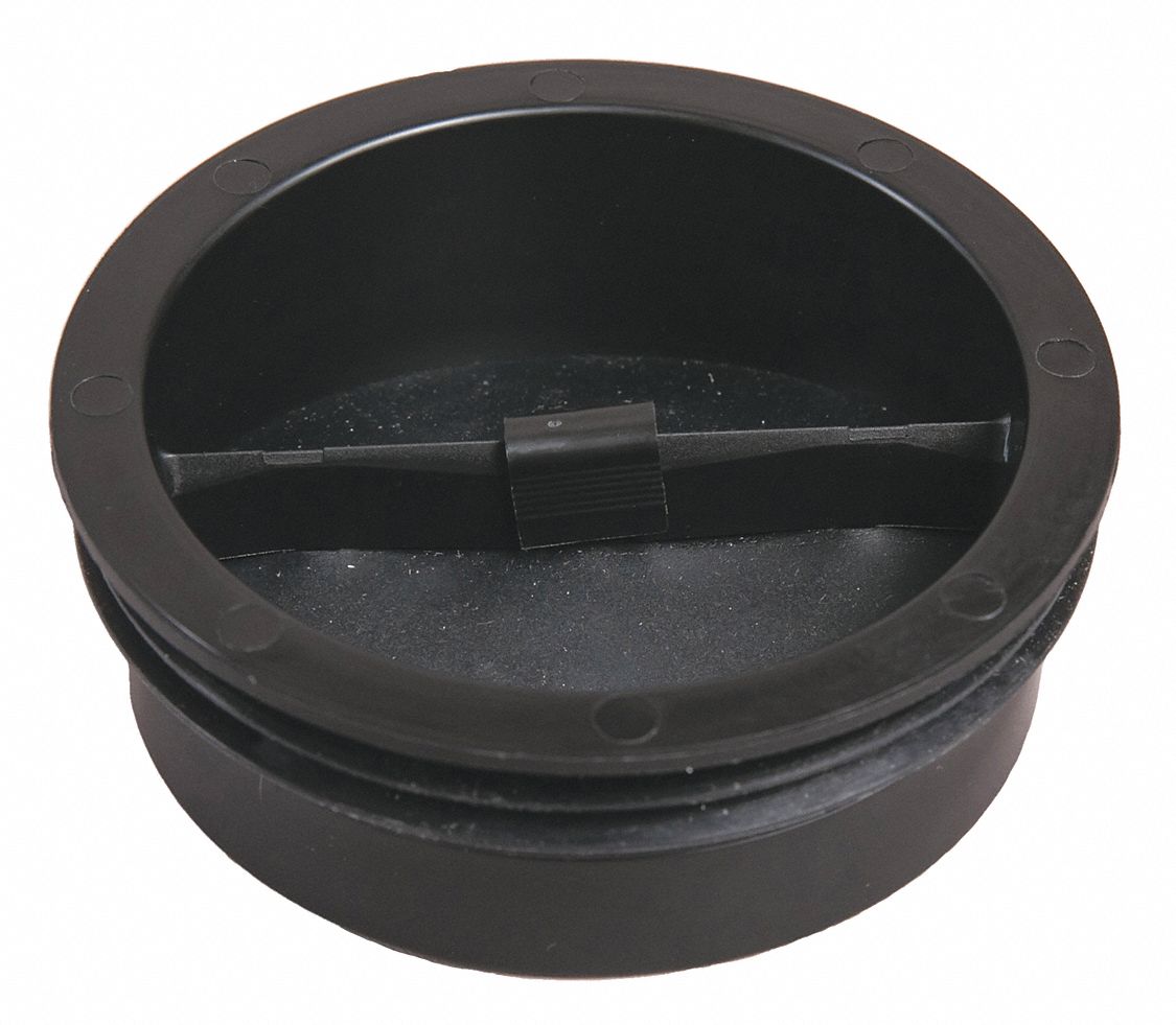Drain Seal: 4 in Pipe Dia., Polypropylene, Black, Push In, 3 1/2 in Lg