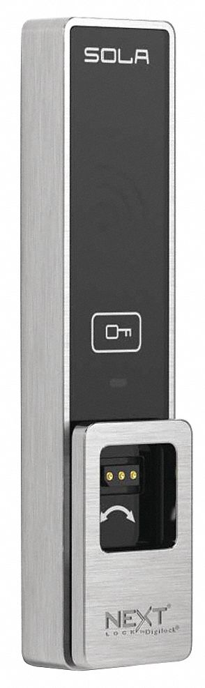 Electronic Keyless Lock: Right-Hand, Keypad, Self-Locking, 12 Buttons, 5 1/4 in Body Ht