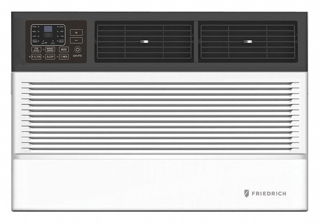 AIR CONDITIONER, COOLING/HEATING, 8000 BTUH, 300 TO 350 SQ FT, 9.6 CEER, 9.7 EER, UL