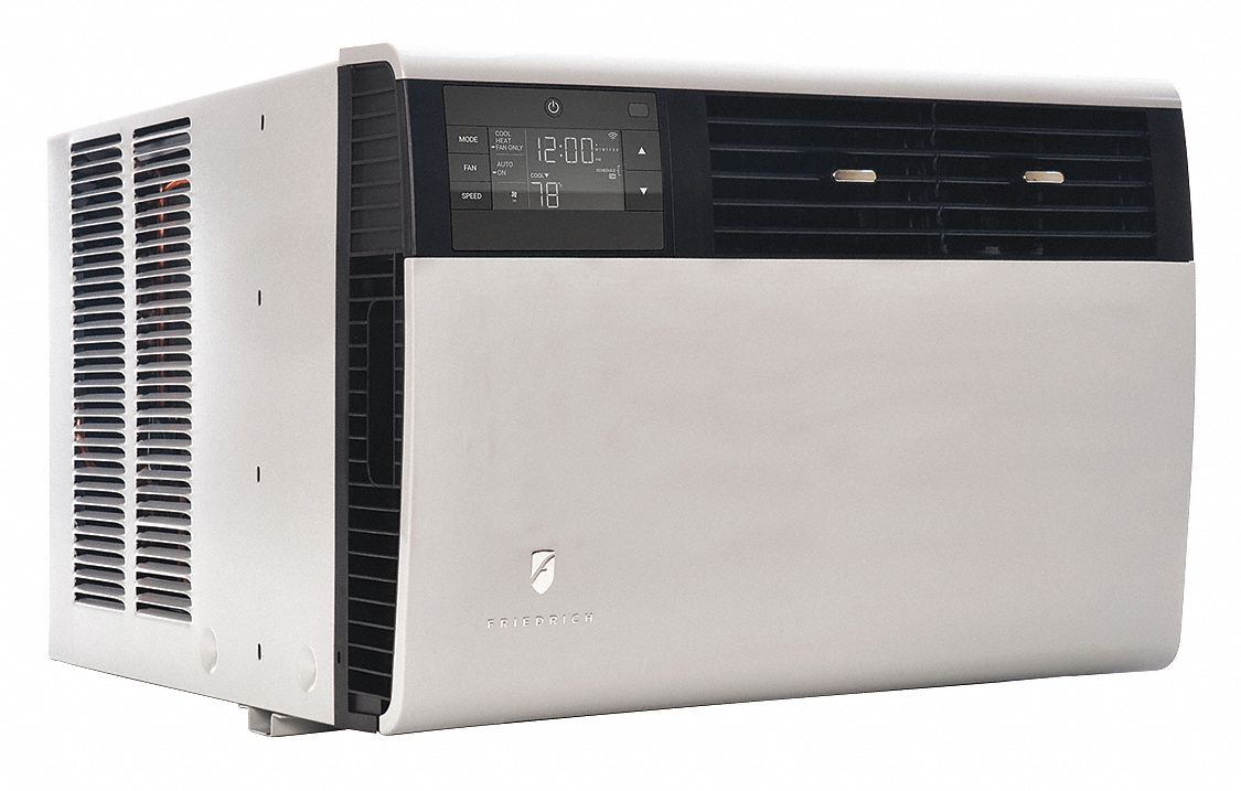 WINDOW A/C, 6000 BTUH, 150 TO 250 SQ FT, 12.1 CEER, R-410A, 4-SPEED, 115V, 4.1A, 472W