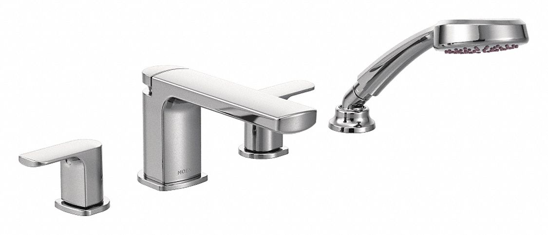 Rizon Moen Bathtub Faucet And Trim Push Down Diverter Spout Chrome 494l98 T936 Grainger