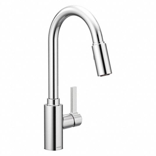 GENTA Gooseneck Kitchen Faucet Moen, Gena, Chrome Finish, 1.5 gpm Flow
