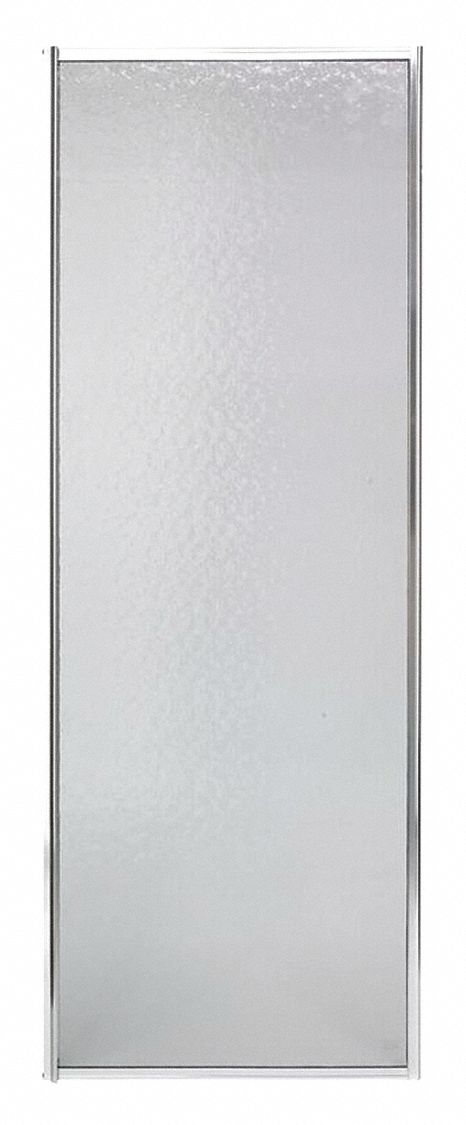 Shower Door: E.L. Mustee, 64 in Overall Ht, Obscured Tempered Glass, 3/16 in Glass Thick, 24 in Wd