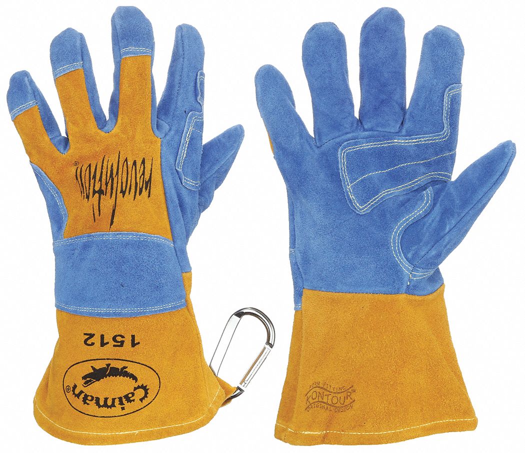 WELDING GLOVES,BLUE,COWHIDE PALM,PR