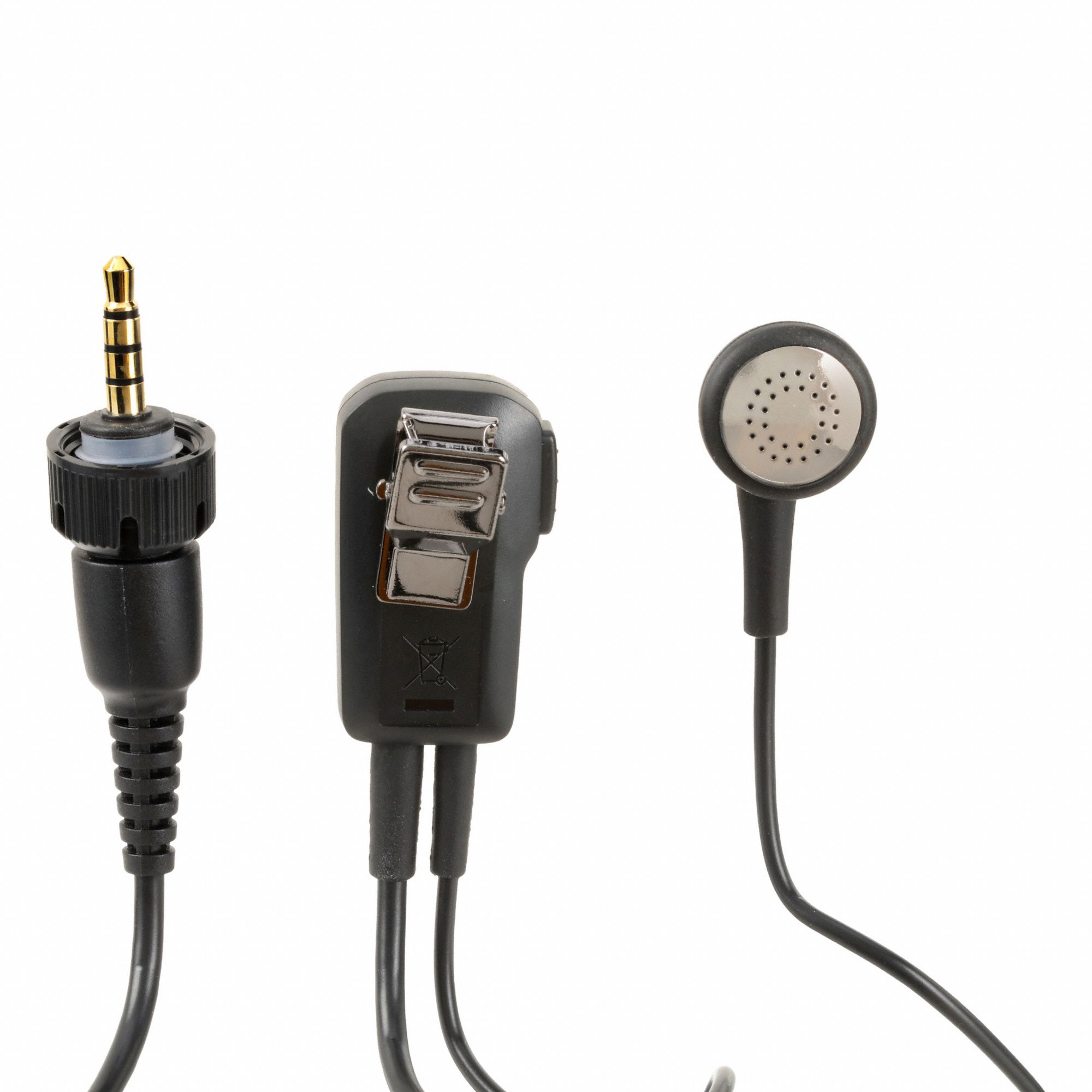 Earpiece: Fits Kenwood, For NX-P500 Series, Earbud, Push To Talk, Black, 1 Wires, Wired