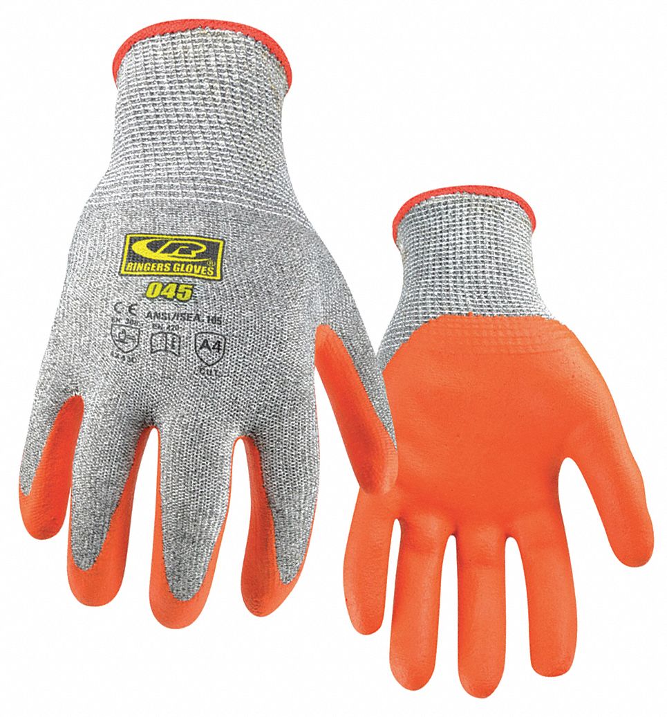 RINGERS GLOVES Cut Resistant Gloves, 2XL, Knit Cuff, PR 494T23043HD Grainger