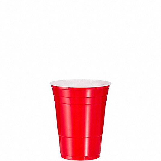 SOLO CUP, 16 oz Capacity, Red, Disposable Cold Cup - 12N441