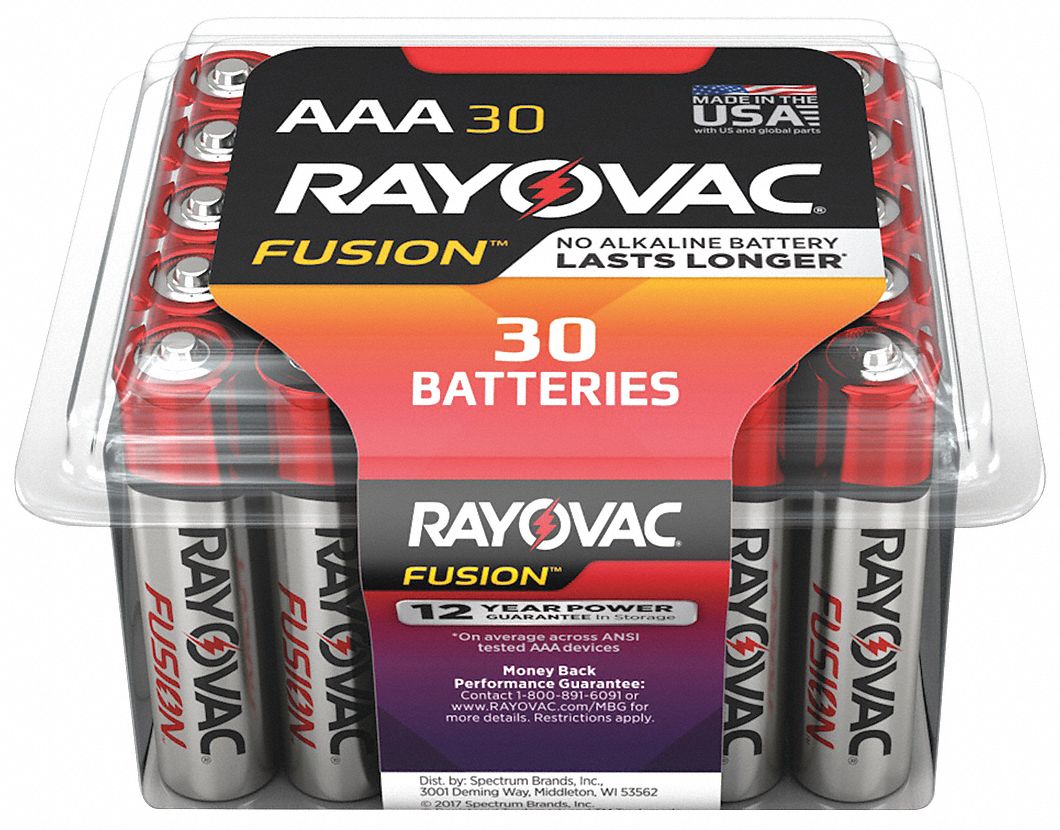 Rayovac Fusion a Battery Alkaline Premium 1 5v Dc Pk 30 496l84 4 30ppfusk Grainger