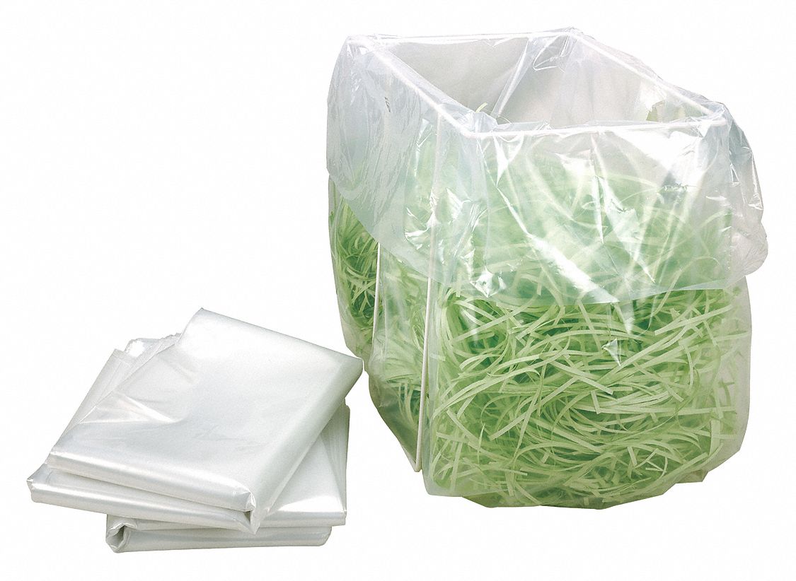 Shredder Bags: 168 gal Size, For FA500.3 Series/KP100 Series/PET 1049SA Series, Plastic, 50 PK