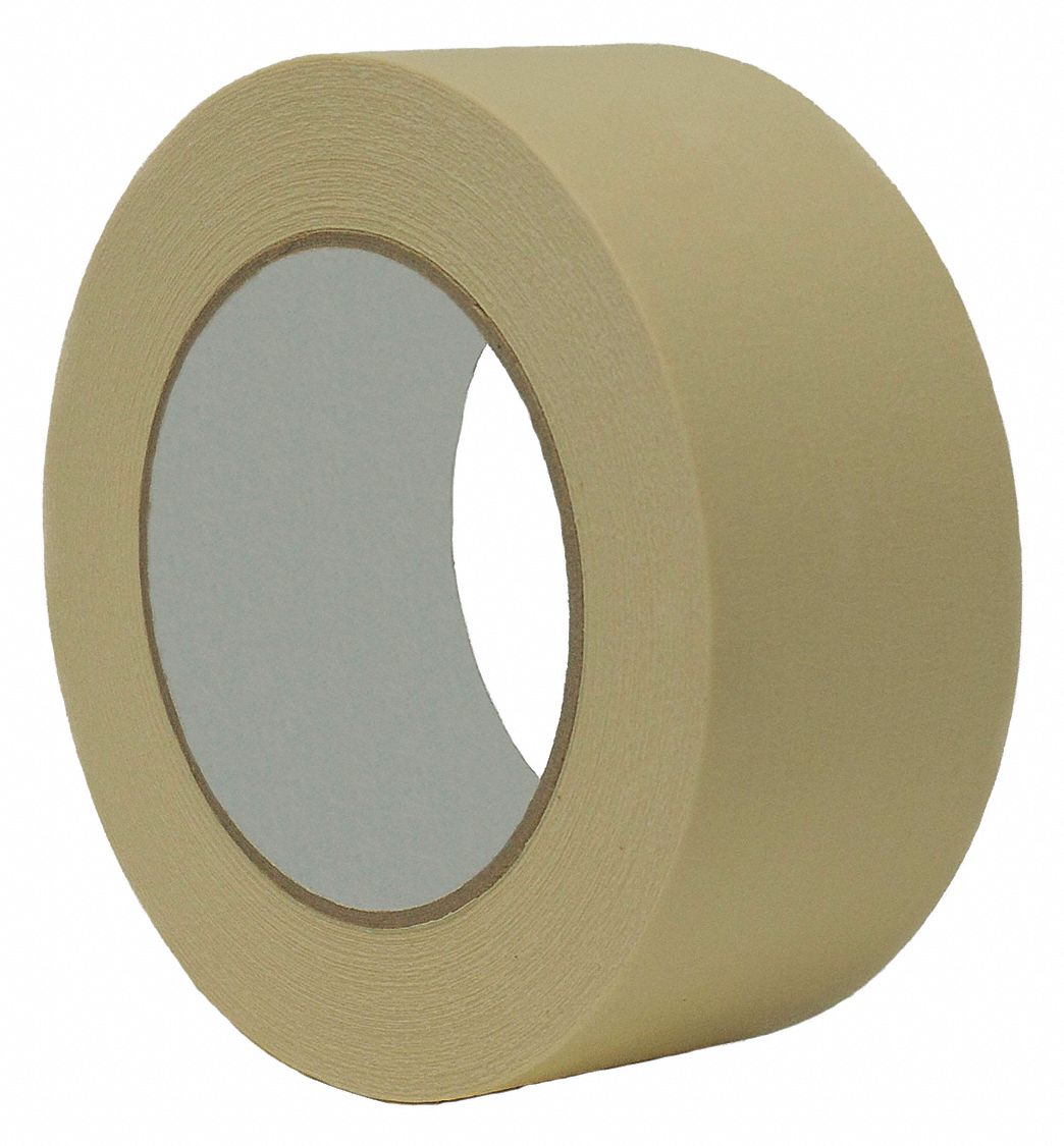 MASKING TAPE, ½ IN X 60 YARD, 5 MIL THICK, INDOOR, RUBBER ADHESIVE, TAN