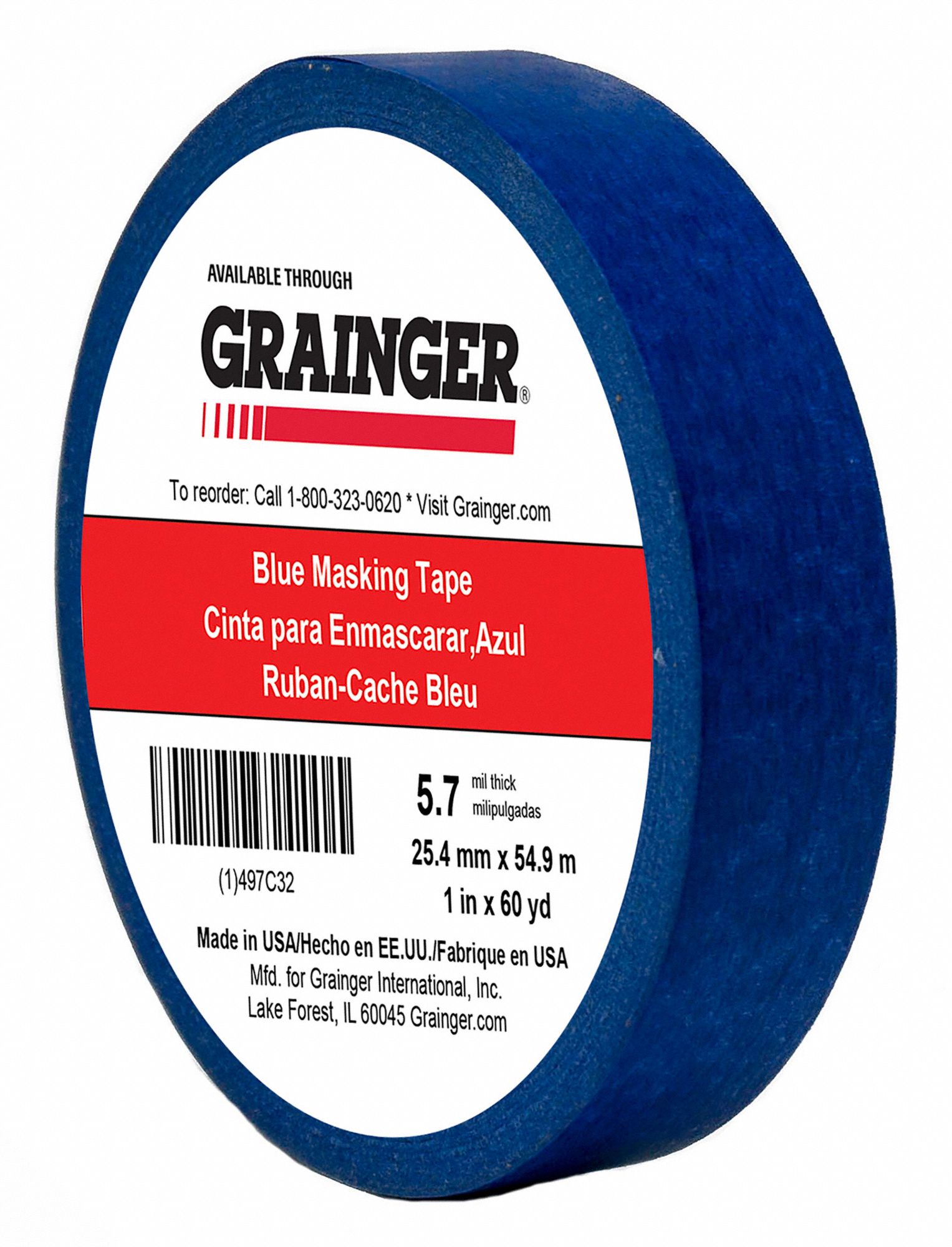 Sim Supply Masking Tape,1 W,60 yd L,Blue TC27-1 x 60yd