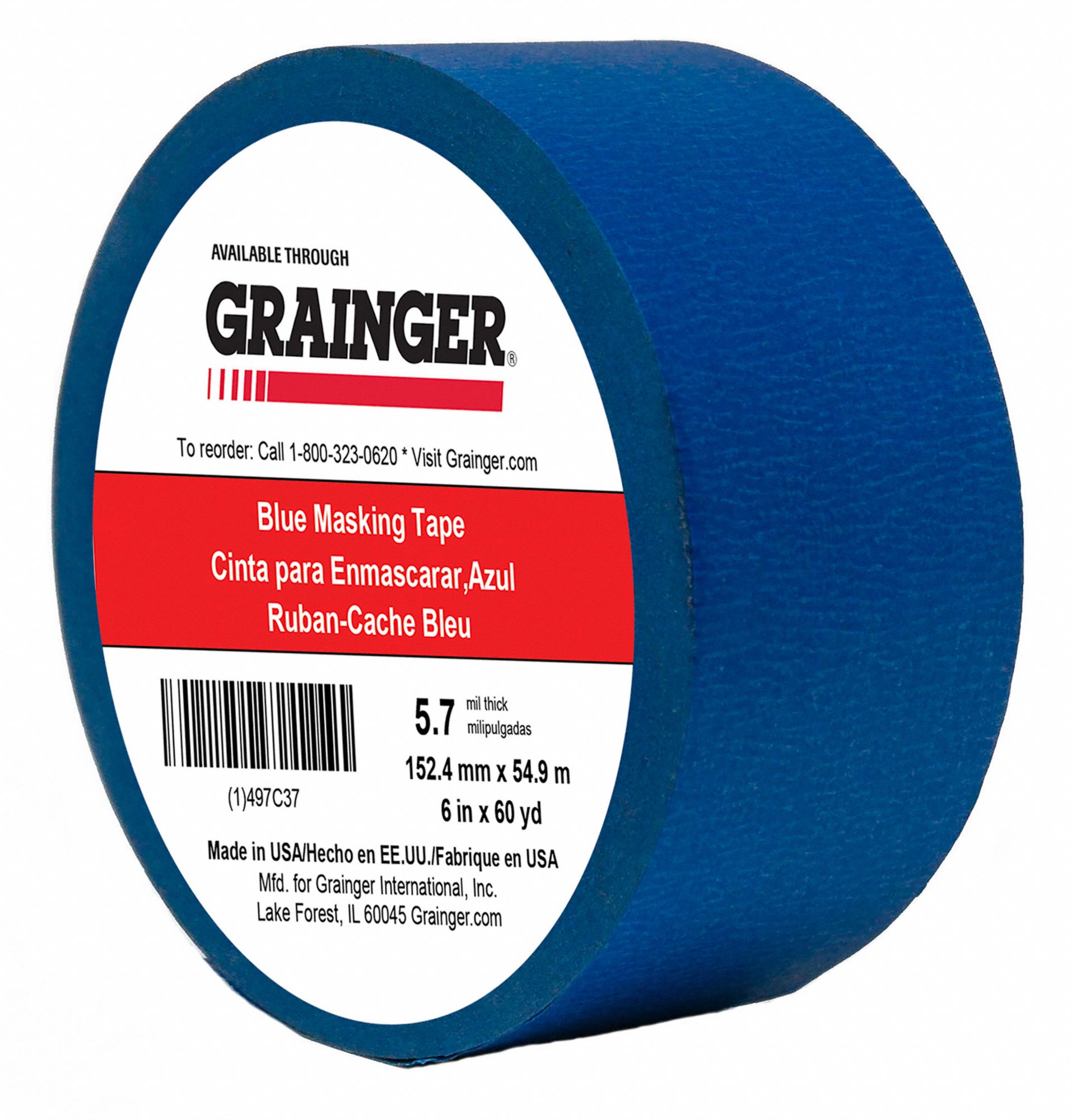 PAINTER'S TAPE, 6 IN X 60 YD, 5.7 MIL, RUBBER ADHESIVE, INDOOR, 50 °  TO 200 ° F, BLUE