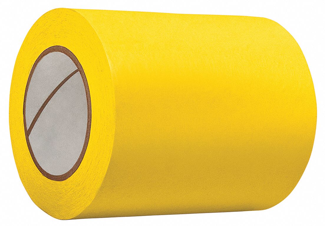 MASKING TAPE, 2 IN X 60 YARD, 4.9 MIL THICK, INDOOR, RUBBER ADHESIVE, YELLOW, 24 PK