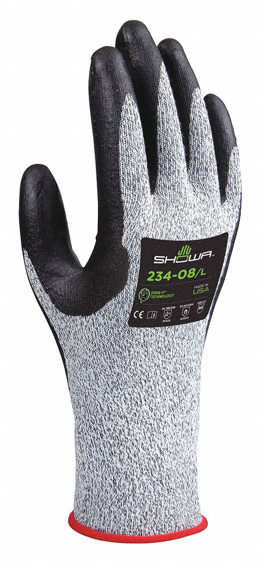 Coated Gloves, Gry,