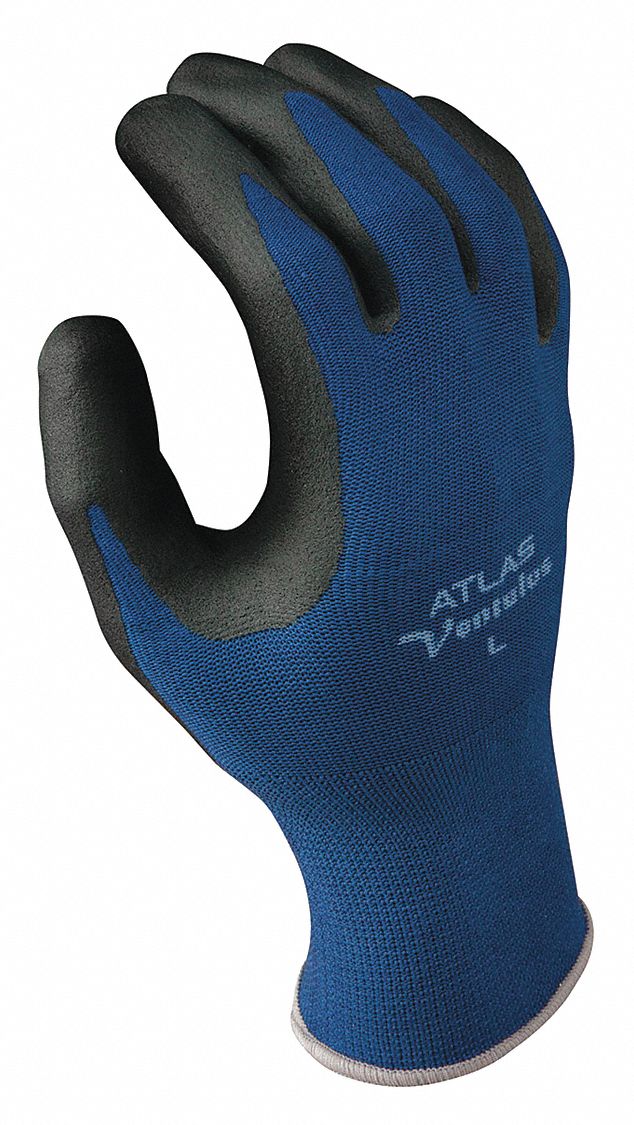 VF, Coated Gloves, Black/Blue, L, 2AFD5, PR