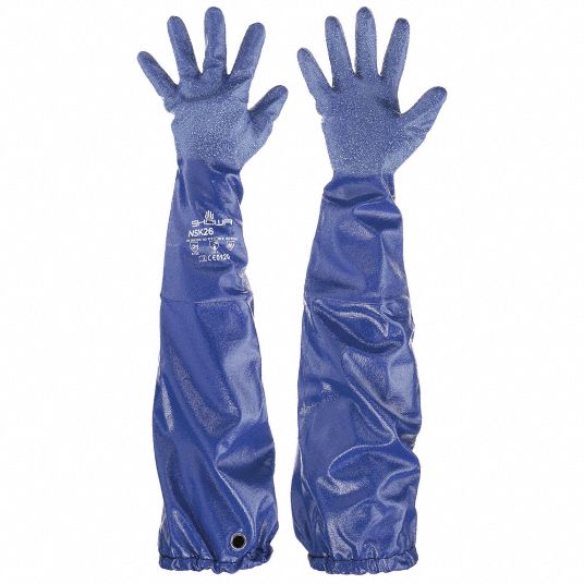 Showa NSK26-10 Chemical Resistant Gloves, Size10, Blue, PR