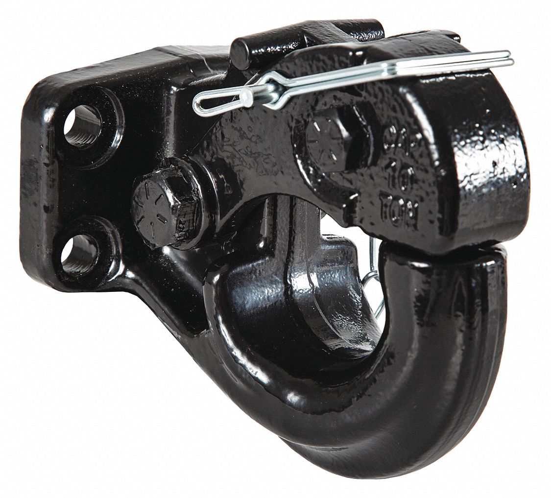 PINTLE HOOK, 10 TON/20,000 LB CAPACITY, CLASS LX, 6 3/8 L X 17/32 DIA IN, POWDER-COATED