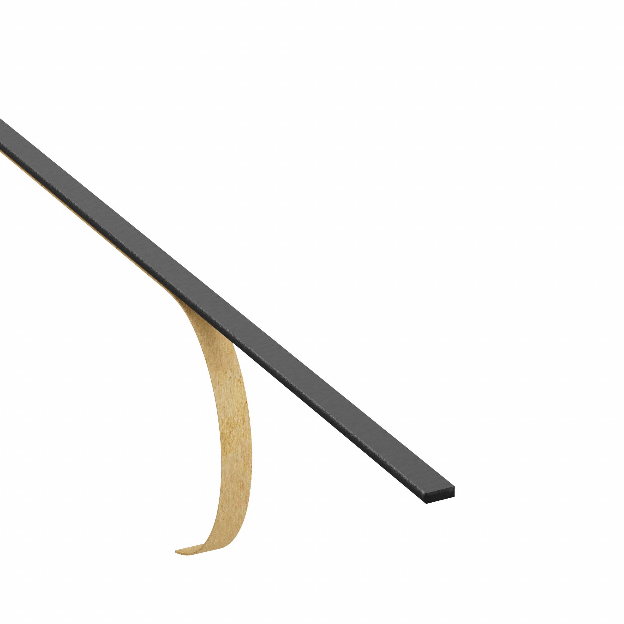 Foam Strip: Std, 1/16 in Thick, 1/2 in x 120 in, Black, Closed Cell, 1-Sided Adhesive, Smooth