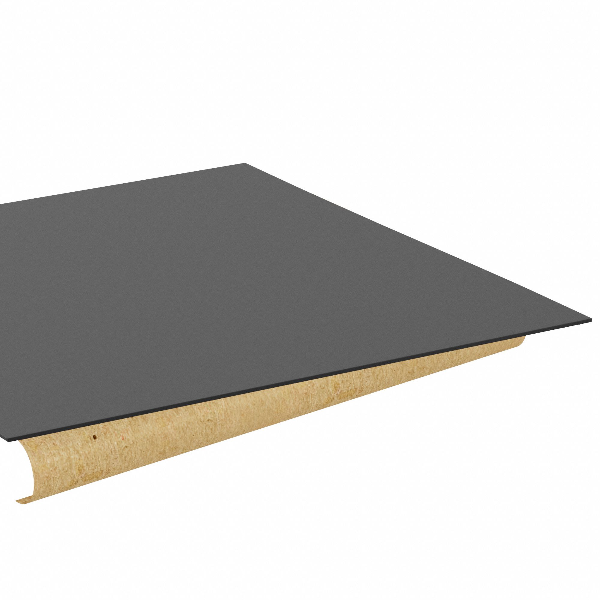 Foam Sheet: Std, 1/16 in Thick, 12 in x 12 in, Black, Closed Cell, 1-Sided Adhesive, -70°F to 200°F
