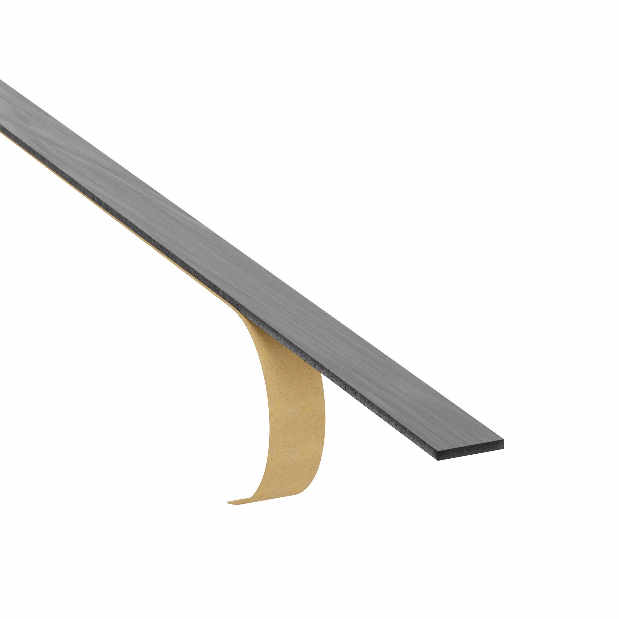 Foam Strip: Std, 1/16 in Thick, 1 in x 120 in, Black, Closed Cell, 1-Sided Adhesive, -90°F to 275°F