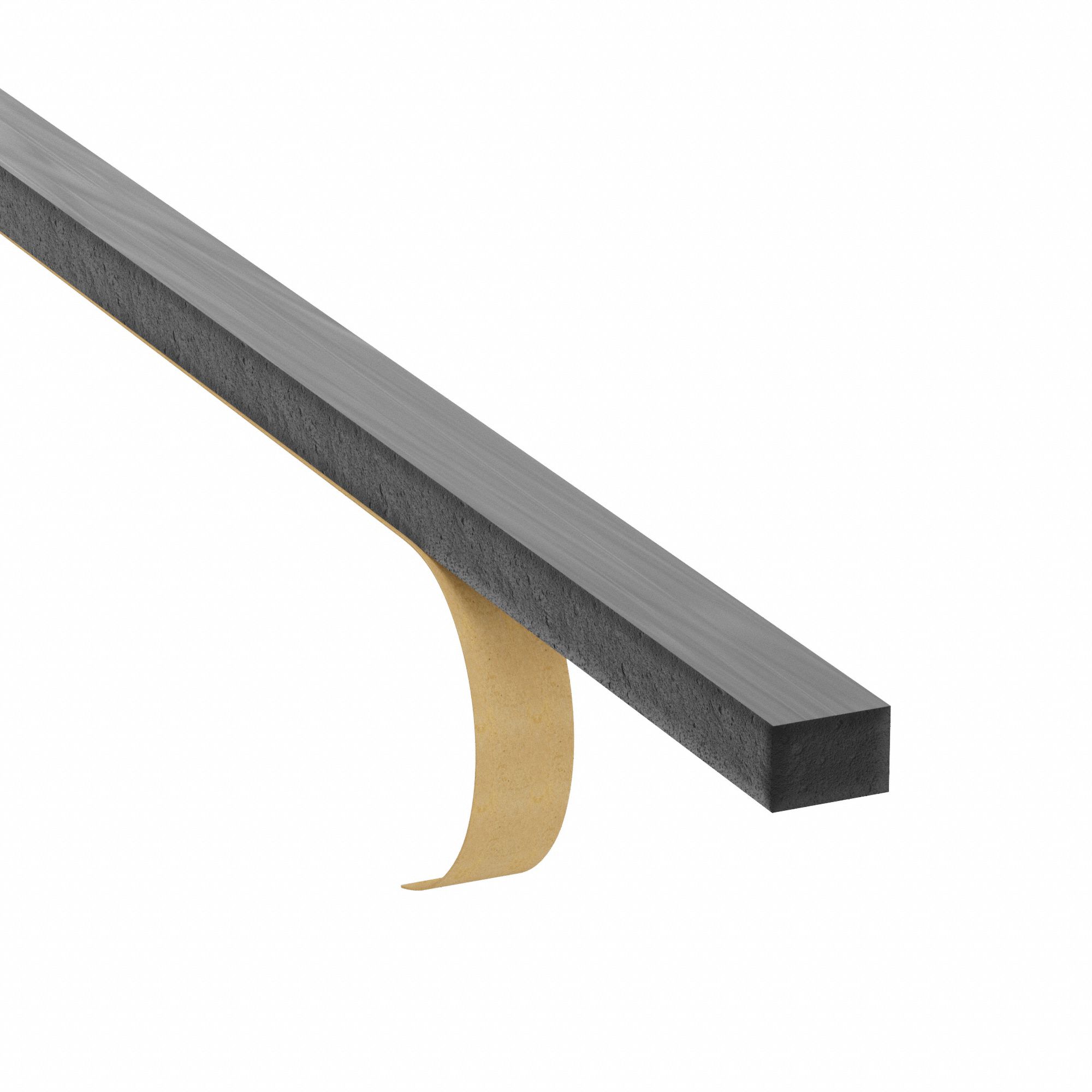 EPDM Strip: Std, 2 in x 5 ft, 1 in Thick, Black, Closed Cell, 1-Sided Adhesive, Medium (9 to 13 psi)