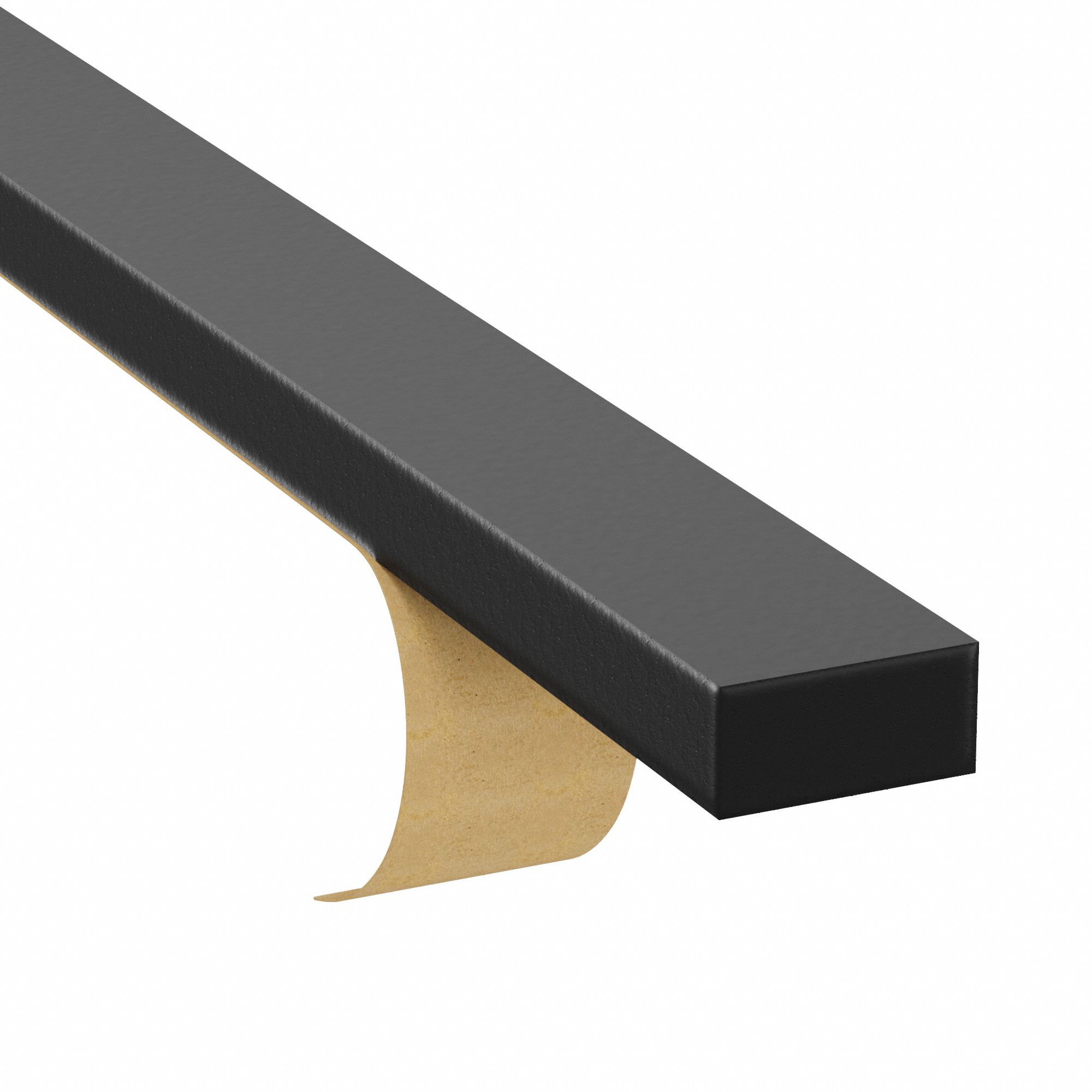 Foam Strip: Std, 1 in Thick, 1 in x 72 in, Black, Open Cell, 1-Sided Adhesive, -20°F to 180°F