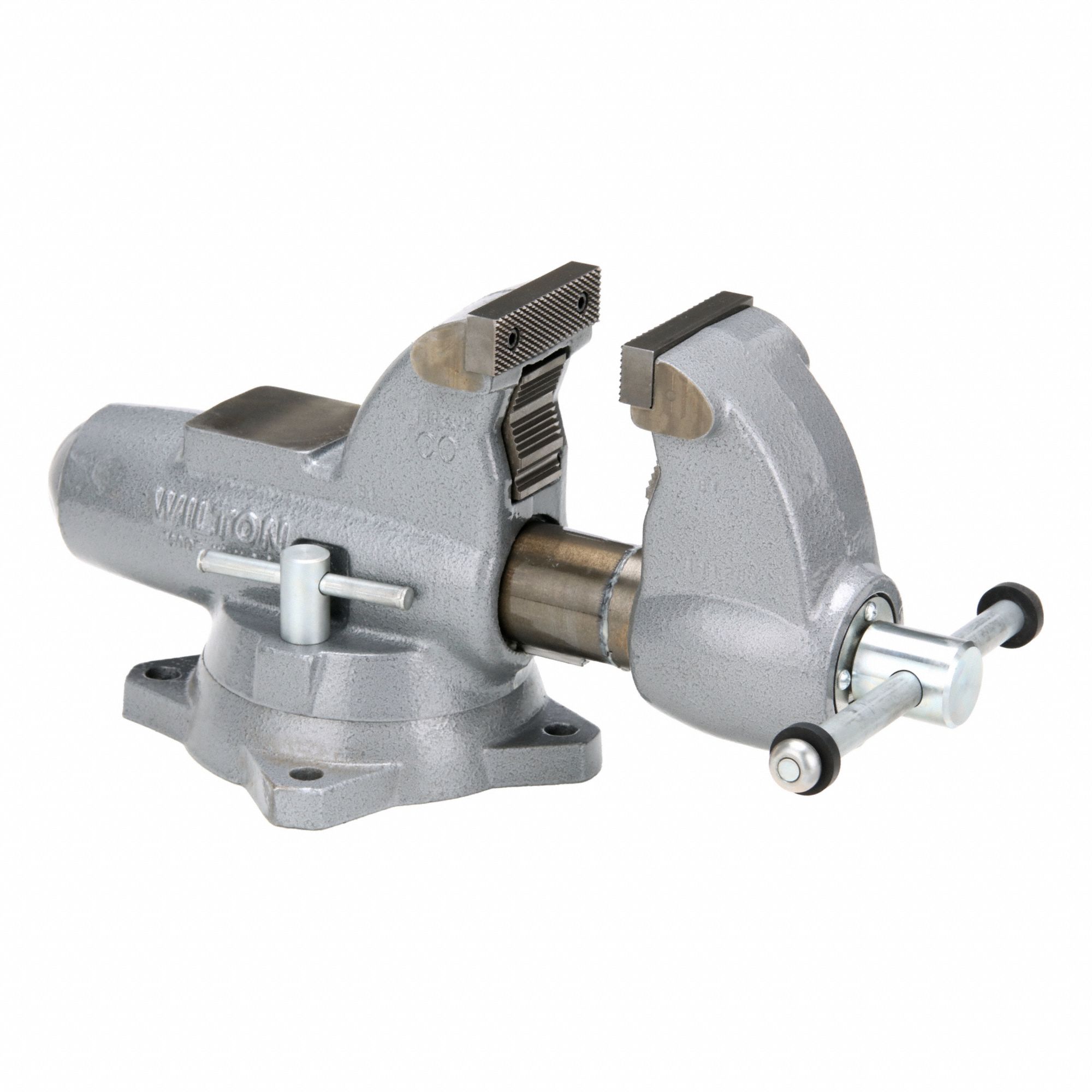 Combination Vise: Heavy Duty, Enclosed, 3 1/2 in Jaw Face Wd, 5 in Max Jaw Opening, Serrated