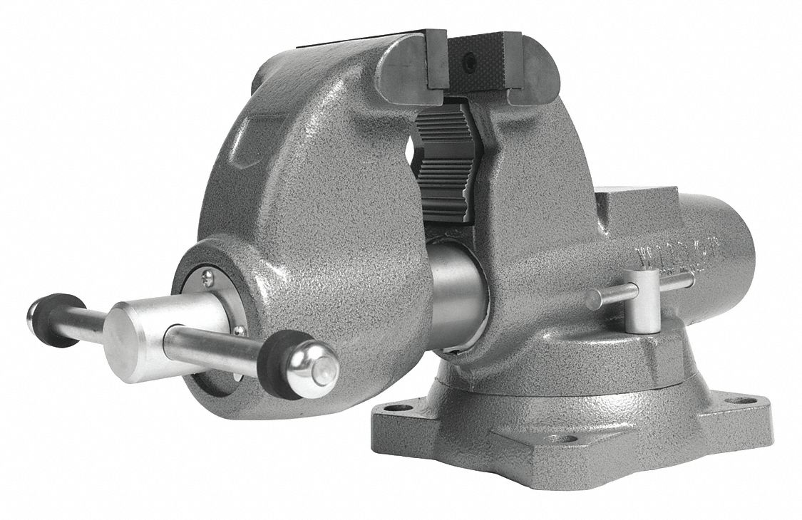 COMBINATION VISE, HEAVY-DUTY, ENCLOSED, 4½ IN JAW FACE W, 7 IN MAX JAW OPENING, SERRATED