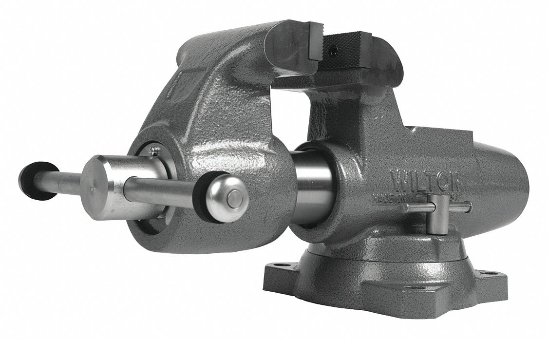 Machinist's Vise: Heavy Duty, Enclosed, 5 in Jaw Face Wd, 8 in Max Jaw Opening, Serrated