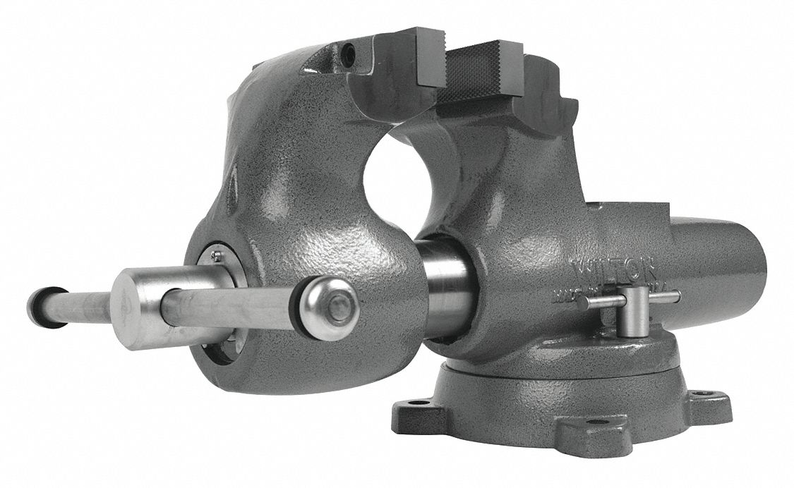 Machinist's Vise: Heavy Duty, Enclosed, 6 in Jaw Face Wd, 10 in Max Jaw Opening, Serrated