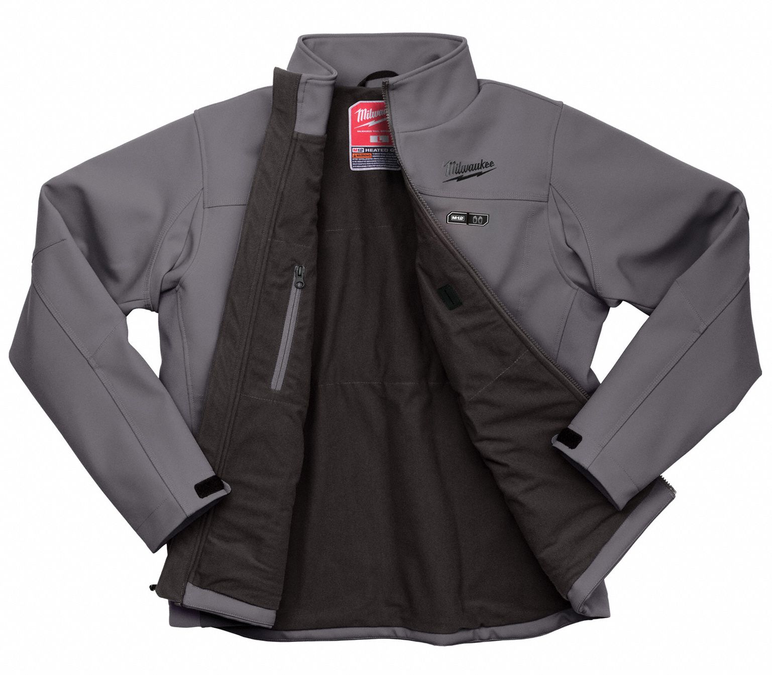 MILWAUKEE Men's Gray Heated Jacket, Size 2XL, Battery Included Yes