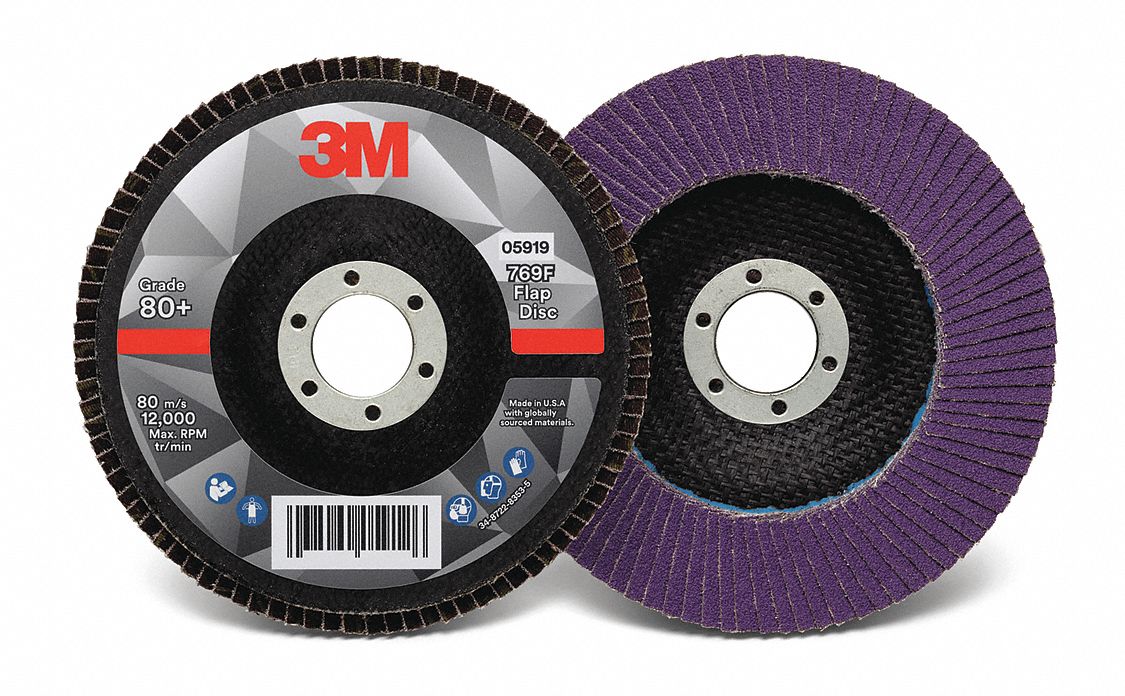 3M, Type 27, 5 in x 7/8 in, Flap Disc 498Y0360440351520 Grainger