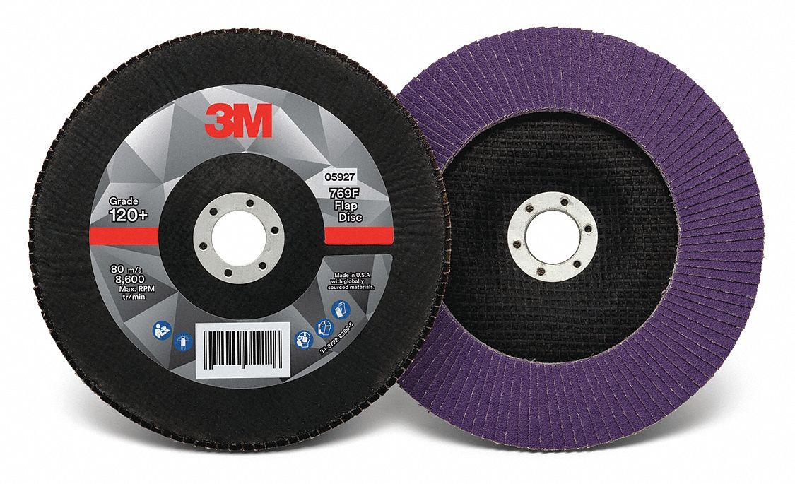 Flap Disc, 7 in Dia, 7/8 in Arbor, 120 Grit