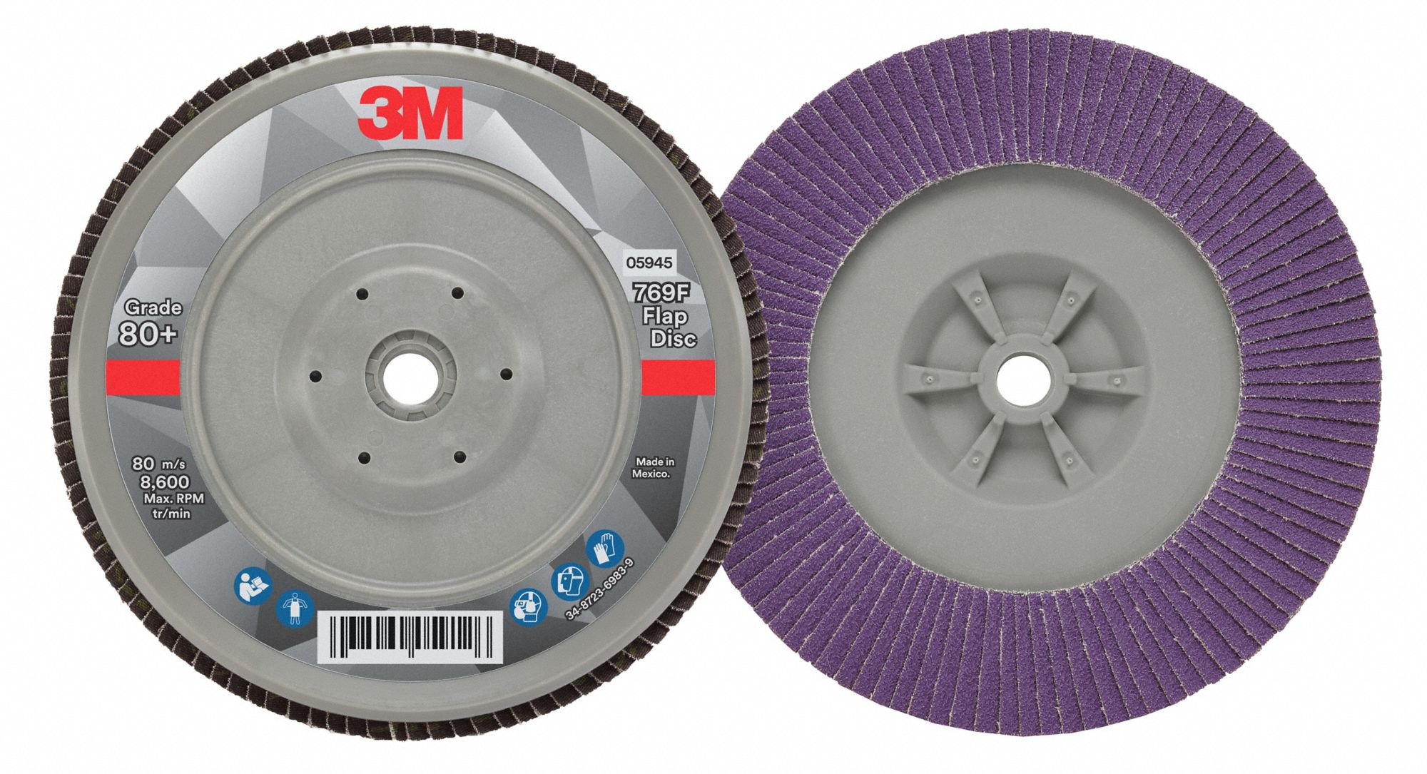 Flap Disc, 7 in Dia,  5/8 in Arbor, 80 Grit