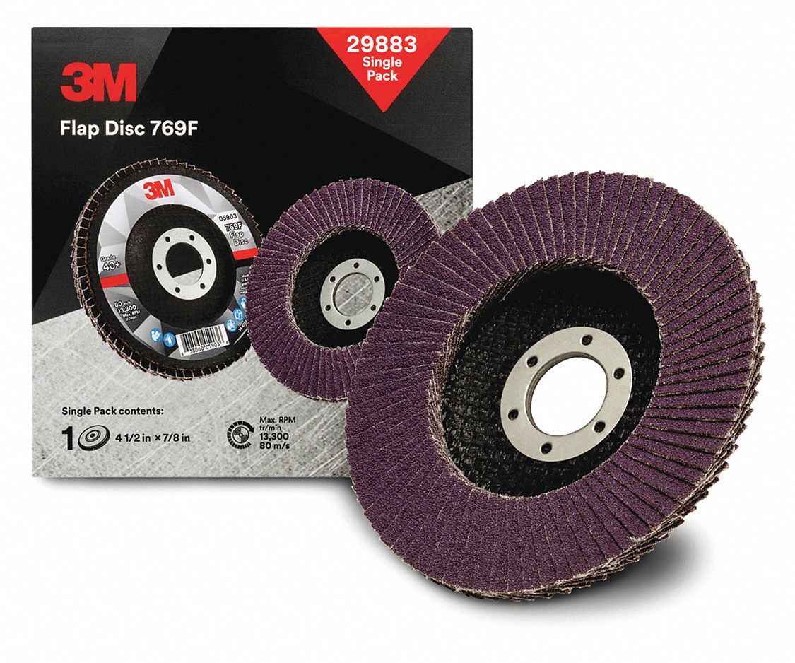 Flap Disc,  4 1/2 in Dia,  7/8 in Arbor