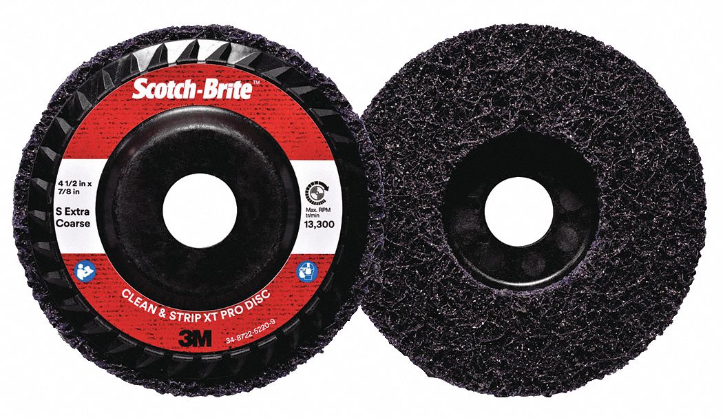 Non-Woven Depressed Center Disc: 4 1/2 in x 7/8 in, Silicon Carbide, Extra Coarse