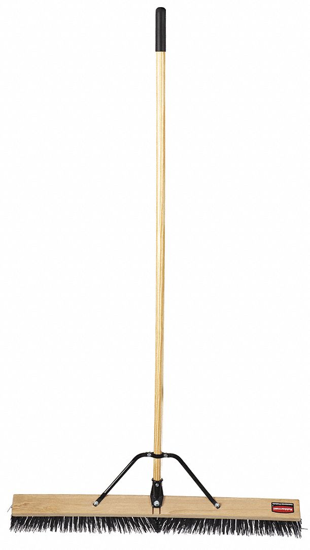 RUBBERMAID COMMERCIAL PRODUCTS Push Broom Wood, 37 in Sweep Face, 60
