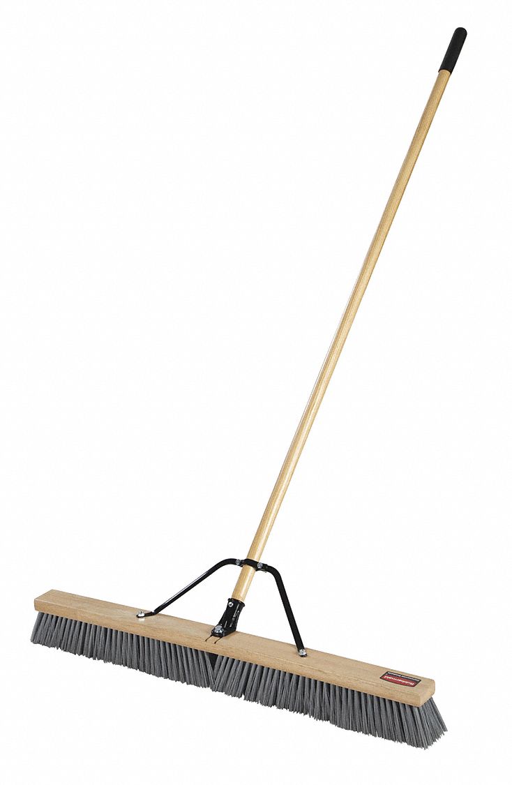 RUBBERMAID COMMERCIAL PRODUCTS Synthetic Push Broom, 37 in Sweep Face