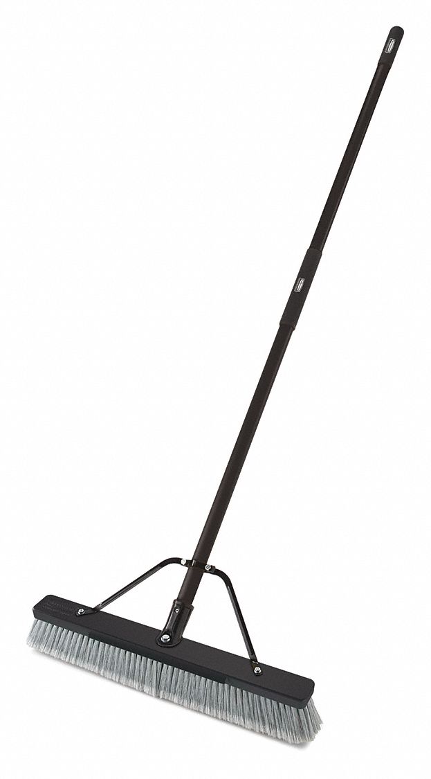 RUBBERMAID COMMERCIAL PRODUCTS Synthetic Push Broom, 25 in Sweep Face