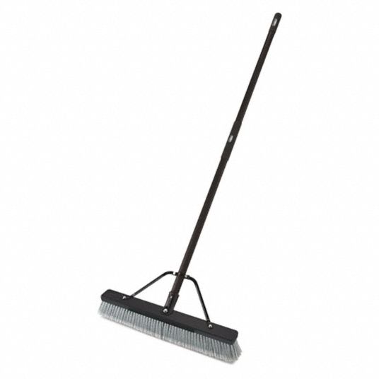 RUBBERMAID COMMERCIAL PRODUCTS, 25 in Sweep Face, Synthetic, Push Broom ...