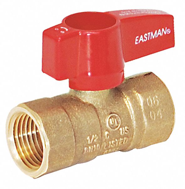 MANUAL TWO-WAY BALL VALVE: ¾ IN, BRASS, STRAIGHT, FIP X FIP, FULL PORT BALL PORT