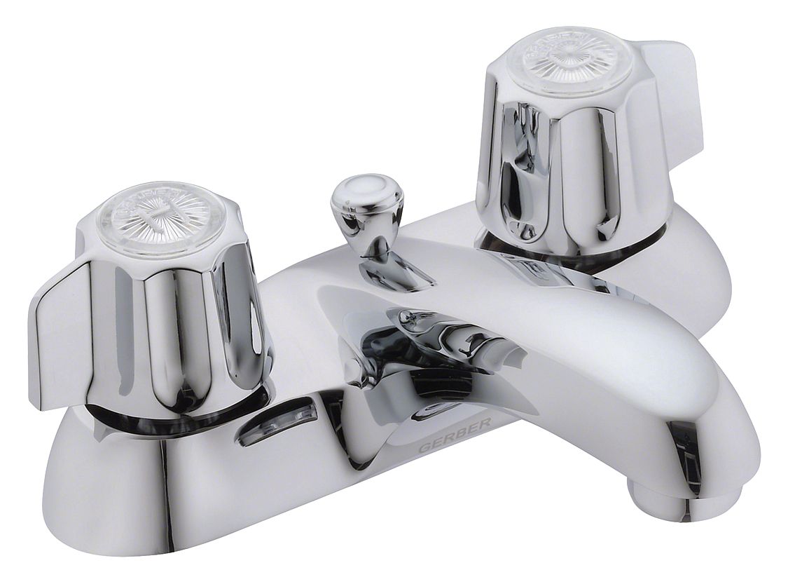 GERBER Chrome, Low Arc, Bathroom Sink Faucet, Manual Faucet Activation, 1.2 gpm 499C85