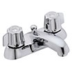 Low-Arc-Spout Dual-Dome-Lever-Handle Two-Hole Centerset Deck-Mount Bathroom Faucets image