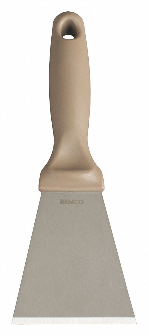 Hand Scraper: Polypropylene, 1 in Blade Lg, 1 in Overall Lg, Stainless Steel, FDA Compliant