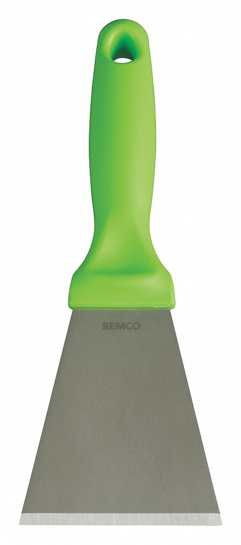 Hand Scraper: Polypropylene, 1 in Blade Lg, 1 in Overall Lg, Stainless Steel, FDA Compliant